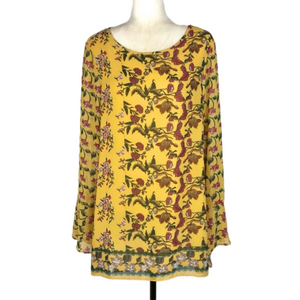 Max Studio yellow floral blouse